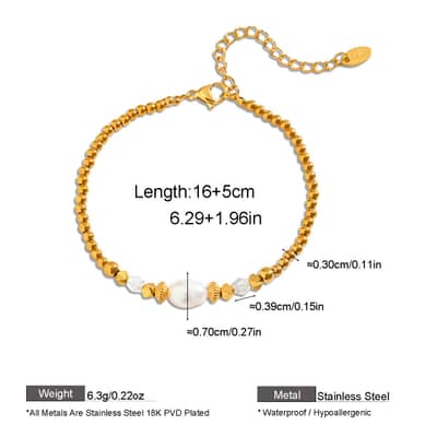 Real Pearl Bracelet Crystal Bead Rice Pearl Beaded Non-fading Handmade detail 6