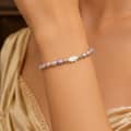 Natural Freshwater Pearl Bamboo Tube Bracelet Gold Beaded Stackable Rice Pearl Stretch 3