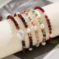 Natural Stone Bracelet Freshwater Pearl Natural Gemstone Bead Steel Baroque Pearl Vintage 1