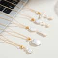 Natural Irregular Freshwater Pearl Necklace, 18K Gold Pearl Pendant Baroque 1