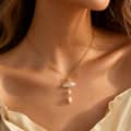Natural Irregular Freshwater Pearl Necklace, 18K Gold Pearl Pendant Baroque 3