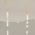 Natural Irregular Freshwater Pearl Necklace, 18K Gold Pearl Pendant Baroque 4