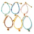 Natural Stone Beads Bracelet Waterproof Stainless Steel Turquoise Handmade Beaded Charm 1