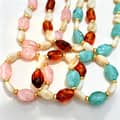 INS Style Acrylic Geometric Oval Beaded Necklace Bracelet Set Party Gift 1