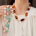 INS Style Acrylic Geometric Oval Beaded Necklace Bracelet Set Party Gift 2