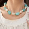 INS Style Acrylic Geometric Oval Beaded Necklace Bracelet Set Party Gift 4