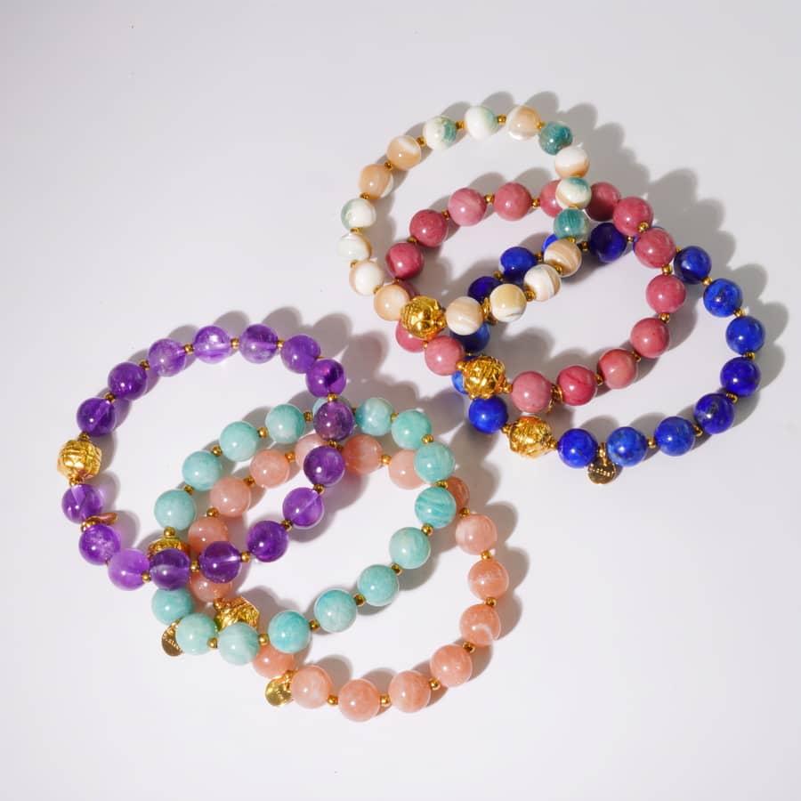 Vintage Style Natural Stone Handmade Beaded Bracelet Waterproof 316L Stainless Steel Party Gift - main