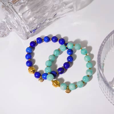 Vintage Style Natural Stone Handmade Beaded Bracelet Waterproof 316L Stainless Steel Party Gift detail 2