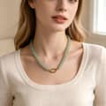 Natural Gemstone Beaded Necklace 18K Spring Clasp, Handmade Bohemian Style 6