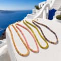 Handmade 2x6mm Natural Stone Beaded Necklace 18K Gold, Gemstone Choker Summer Boho 5