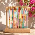 Handmade Natural Stone Beads Necklace 18K Gold, Colorful Gemstone Choker Summer Boho 1