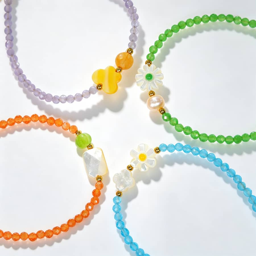 Handmade Beaded Bracelet Natural Shell Pearl Crystal Natural Stone Stainless Steel - main