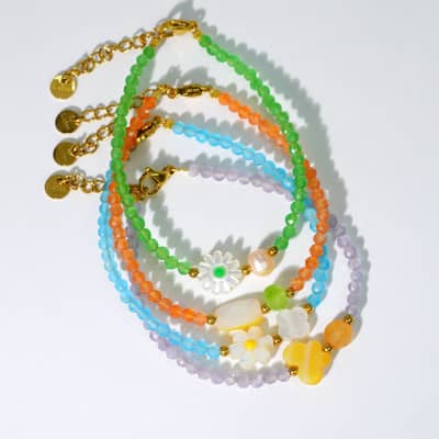 Handmade Beaded Bracelet Natural Shell Pearl Crystal Natural Stone Stainless Steel detail 2