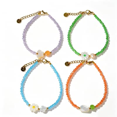 Handmade Beaded Bracelet Natural Shell Pearl Crystal Natural Stone Stainless Steel detail 6