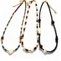 Natural Stone Freshwater Pearl Necklace, Waterproof Stainless Steel Beaded Handmade 1