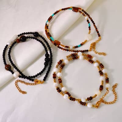 Natural Stone Freshwater Pearl Necklace, Waterproof Stainless Steel Beaded Handmade detail 6