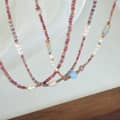 Natural Pearl Amethyst Necklace, Waterproof Stainless Steel Handmade Beaded 4