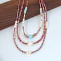 Natural Pearl Amethyst Necklace, Waterproof Stainless Steel Handmade Beaded 6