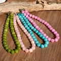 Colorful Natural Stone Beads Necklace, Handmade Fade-Resistant Rose Quartz Vacation 2