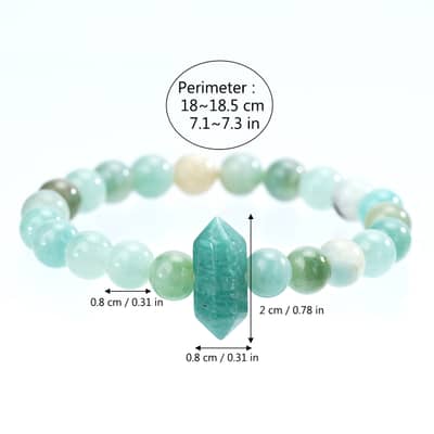 Natural Stone Crystal Agate Beaded Bracelet Hexagonal Column Handmade Fade Resistant detail 6