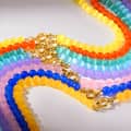INS Style Natural Stone Beaded Necklace, Waterproof Stainless Steel Clasp Charm 3