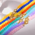 INS Style Natural Stone Beaded Necklace, Waterproof Stainless Steel Clasp Charm 4