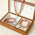 Ceramic Conch Pendant Natural Rhodonite Necklace Handmade Beaded Anklet Bracelet Set Ocean Jewelry 3