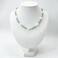 INS Style Mint Amethyst Natural Stone Freshwater Pearl Necklace, Waterproof Handmade Beaded 6