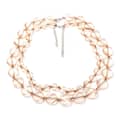 Vintage Champagne Double Layer Resin Beaded Necklace, Waterproof Handmade Evening Party 1