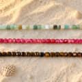 Natural Gemstone Beaded Necklace, Mixed Color Non-Fading Bead With Pearl Charm 2