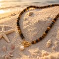 Natural Gemstone Beaded Necklace, Mixed Color Non-Fading Bead With Pearl Charm 3