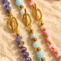 18K Gold Plated PVD Beaded Necklace, Handmade Natural Gemstone Bohemian Summer 3