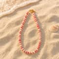 18K Gold Plated PVD Beaded Necklace, Handmade Natural Gemstone Bohemian Summer 5
