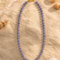 18K Gold Plated PVD Beaded Necklace, Handmade Natural Gemstone Bohemian Summer 6