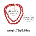 Vintage Irregular Geometric Oval Double Layer Beaded Necklace, Waterproof Resin Beads 6
