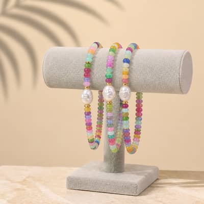 Natural Gemstone Bead Necklace, Waterproof Non-Fading Freshwater Pearl With Shell Bead detail 2