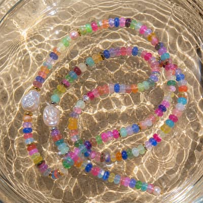 Natural Gemstone Bead Necklace, Waterproof Non-Fading Freshwater Pearl With Shell Bead detail 5