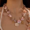 Ocean Beach Beaded Shell Necklace, Waterproof Conch Coral Pendant Natural Shell Handmade Vacation 2