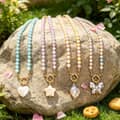 Handmade Beaded Necklace, Natural Gemstone 316 Stainless Steel Baroque Pendant 1