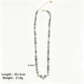 Bubble Letter Beaded Necklace, Natural Gemstone 18K PVD Rust-Proof Waterproof 5