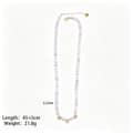 Bubble Letter Beaded Necklace, Natural Gemstone 18K PVD Rust-Proof Waterproof 6