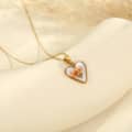 Dried Flower Heart Pendant Necklace, Gold Silver Stainless Steel Waterproof Tarnish Free Anniversary 3