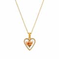 Dried Flower Heart Pendant Necklace, Gold Silver Stainless Steel Waterproof Tarnish Free Anniversary 5