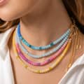 Bohemian Beaded Necklace 316 Rust-Resistant Zircon Stainless Steel, Natural Gemstone Bead 1