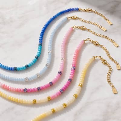 Bohemian Beaded Necklace 316 Rust-Resistant Zircon Stainless Steel, Natural Gemstone Bead detail 2