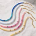 Bohemian Beaded Necklace 316 Rust-Resistant Zircon Stainless Steel, Natural Gemstone Bead 2