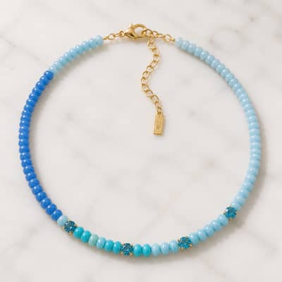 Bohemian Beaded Necklace 316 Rust-Resistant Zircon Stainless Steel, Natural Gemstone Bead detail 5