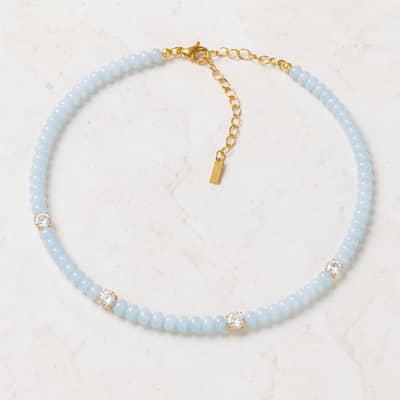 Bohemian Beaded Necklace 316 Rust-Resistant Zircon Stainless Steel, Natural Gemstone Bead detail 6