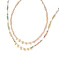 Colorful Natural Stone Freshwater Pearl Beaded Necklace, Stainless Steel Waterproof Handmade 1