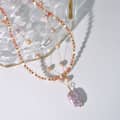 Natural Pearl Pendant Necklace, Amazonite Natural Stone Beaded Handmade Waterproof 2